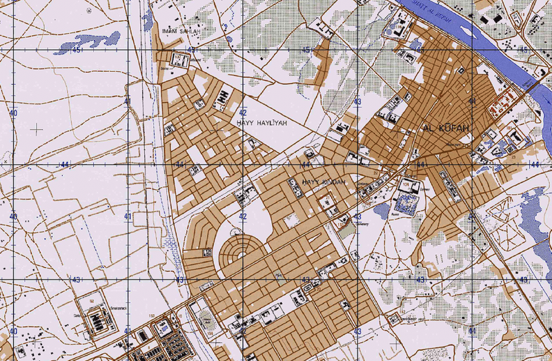 Najaf, Iraq City Topographical Map
