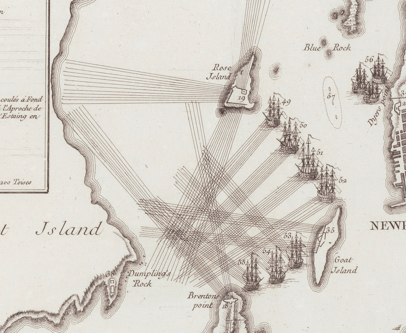 Battle Archives Map Newport, Rhode Island 1782 French Map