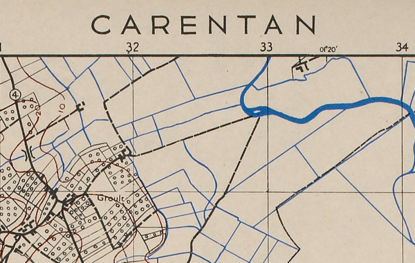 Carentan, France – 1944 Topographical Military Map