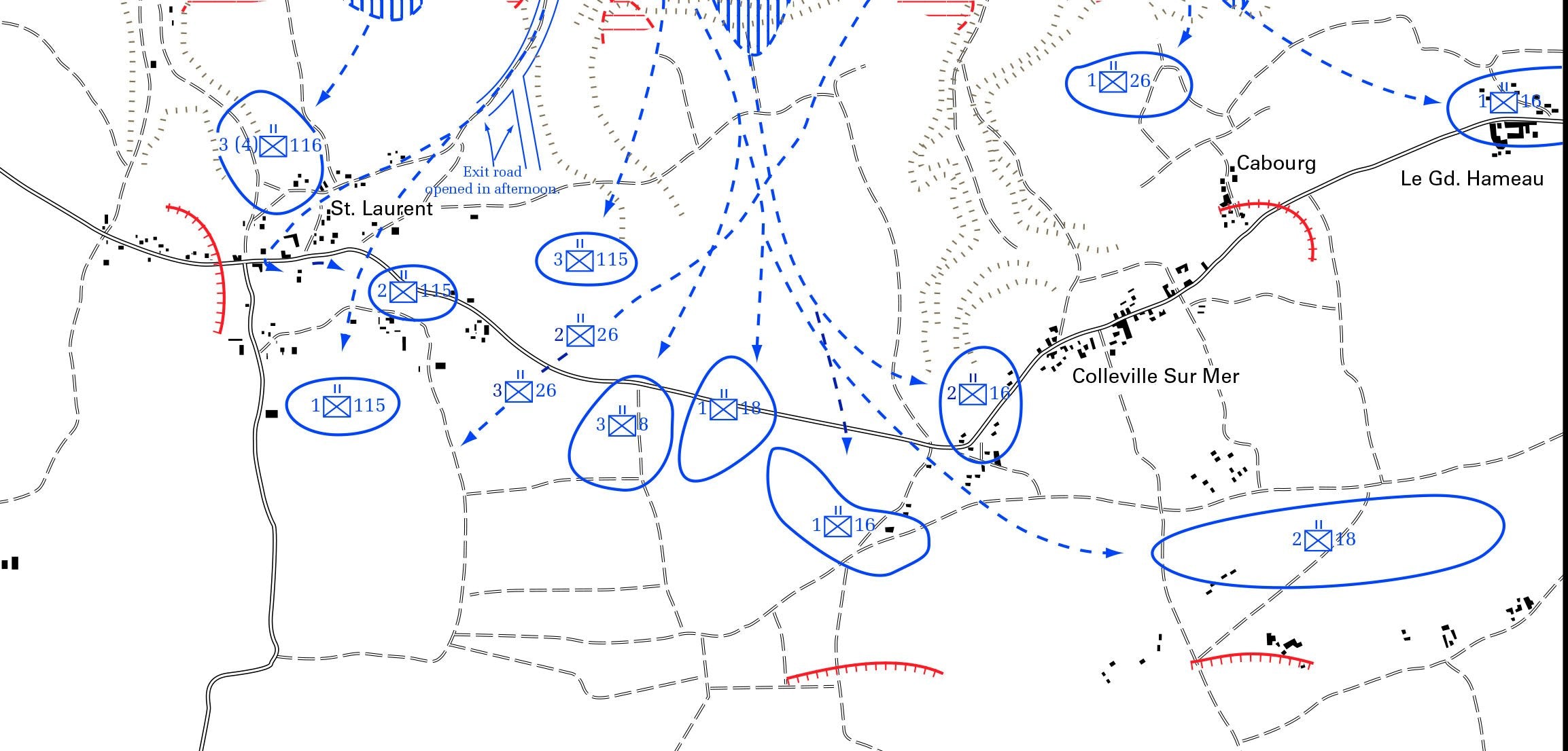 Battle Archives Map Normandy D-Day Omaha Beach Operations Battle Map
