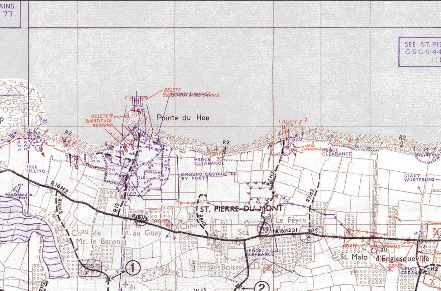 Normandy Western Omaha Beach and Point Du Hoc Defenses Battle Map