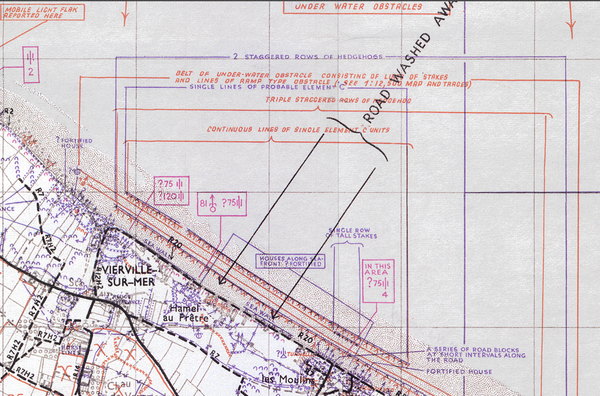 Normandy Western Omaha Beach and Point Du Hoc Defenses Battle Map