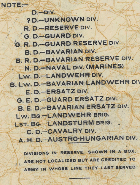 Battle Archives Map Order of Battle at Armistice #3