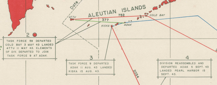 Battle Archives Map Pacific Campaign of the 7th Infantry Division