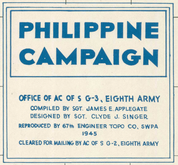 Battle Archives Map Philippines 1944-1945 with Sixth and Eighth Armies