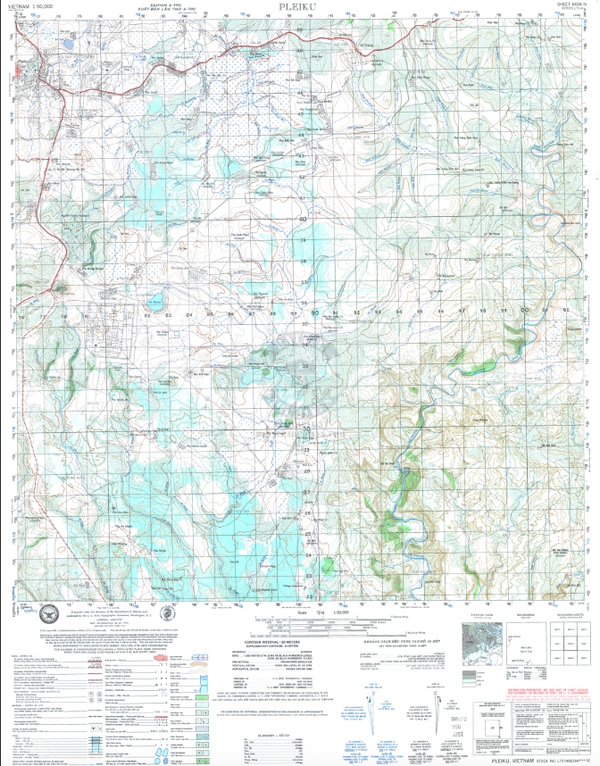 Battle Archives Map Pleiku, Vietnam Topographical Map