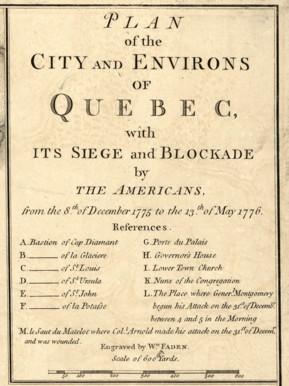 Quebec Siege and Blockade Battle Map