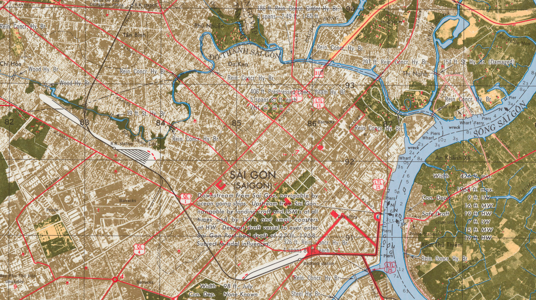 Saigon, Vietnam Topographical Pictomap