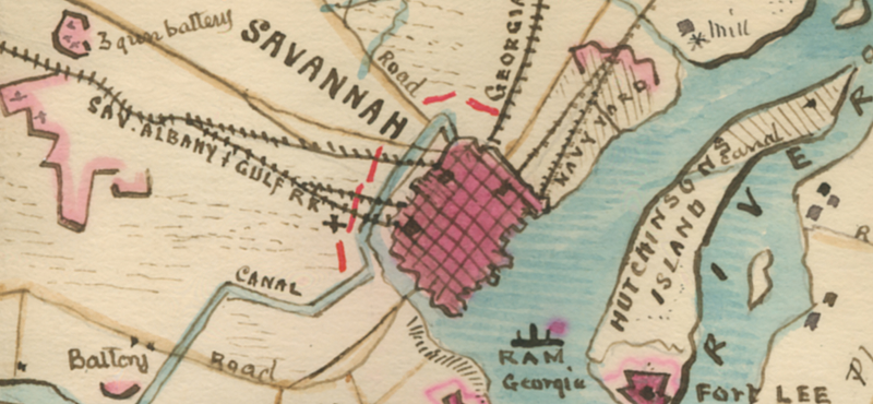 Battle Archives Map Savannah, Georgia #1