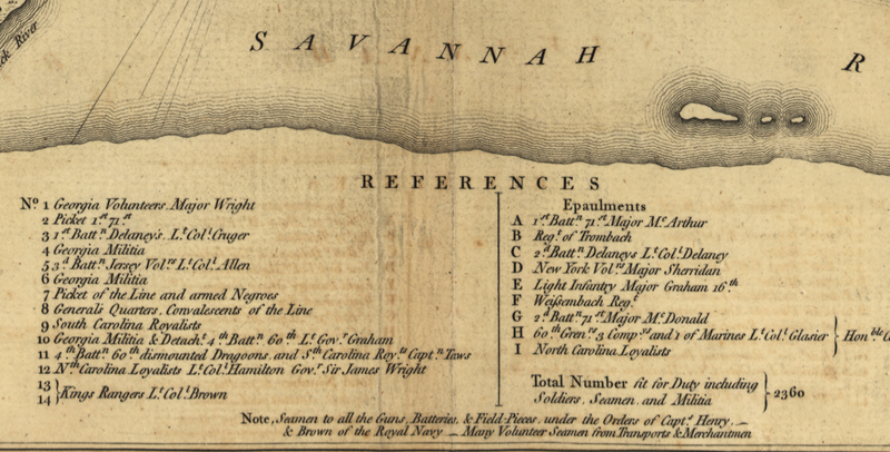 Battle Archives Map Savannah, Georgia #1 (1779)