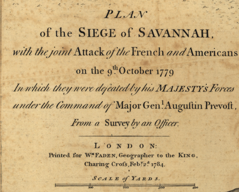 Battle Archives Map Savannah, Georgia #1 (1779)