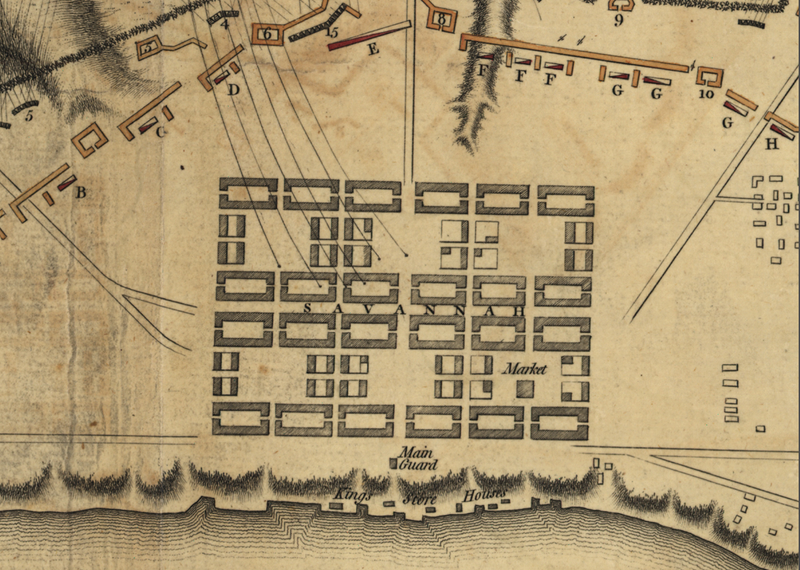 Battle Archives Map Savannah, Georgia #1 (1779)