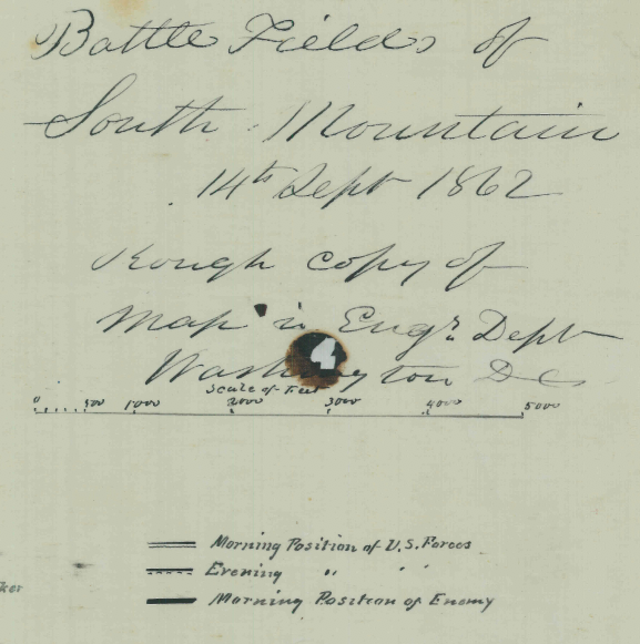 Battle Archives Map South Mountain, Maryland