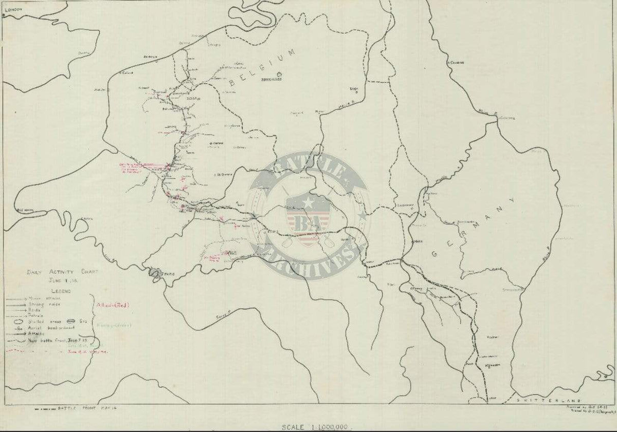 Spring Offensive (German) 1918 Battle Map