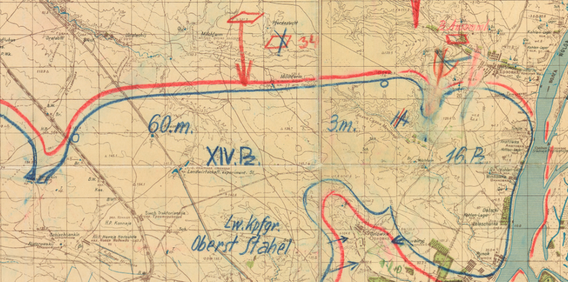 Stalingrad Front Lines German Battle Map