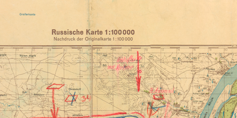 Stalingrad Front Lines German Battle Map