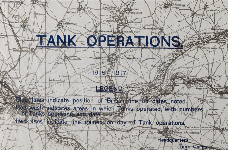 Tank Operations 1916-1917 Battle Map (Arras, Cabrai, Somme)