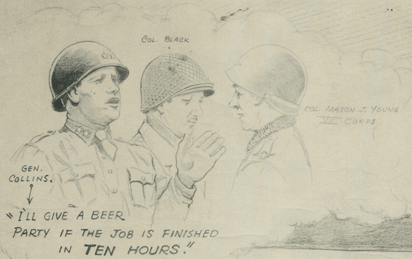 Battle Archives Map The Beer Bridge (Crossing the Rhine at Bonn) Drawing