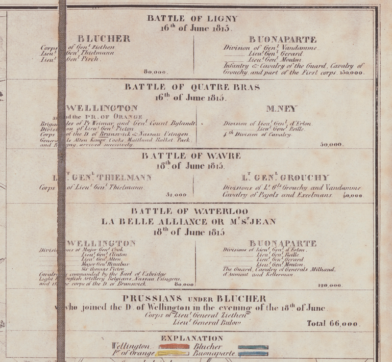 Battle Archives Map Waterloo English Battle Map with Unit Leaders