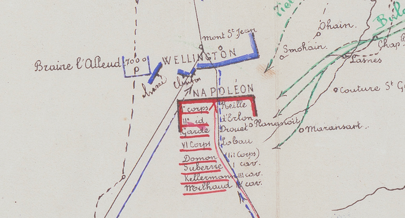 Battle Archives Map Waterloo French Battle Map with Napoleon Movements