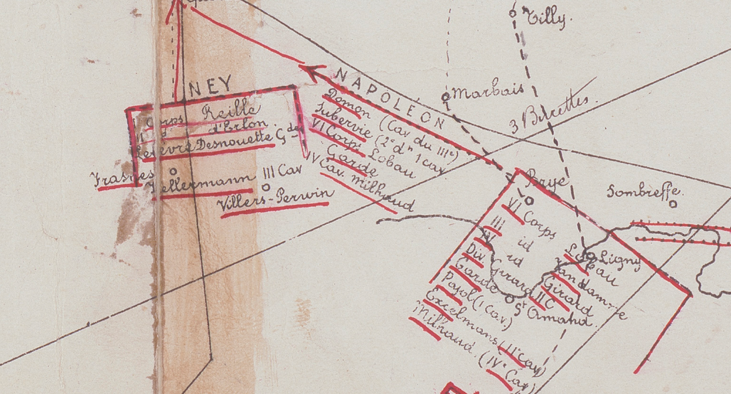 Battle Archives Map Waterloo French Battle Map with Napoleon Movements
