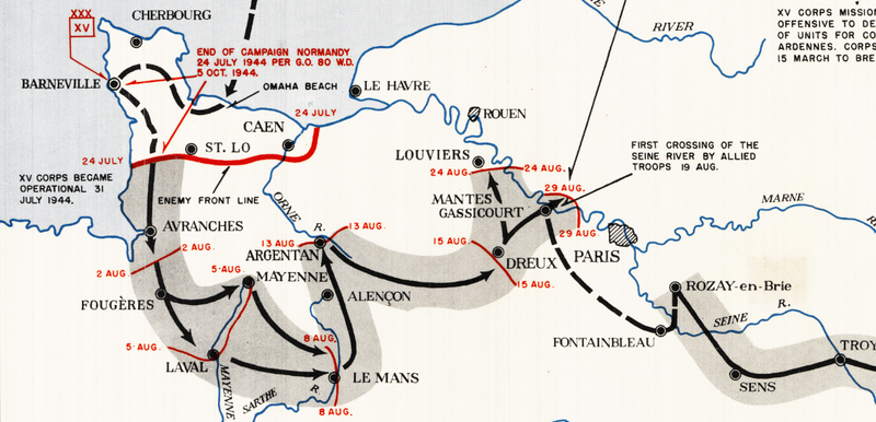 Battle Archives Map XV Corps European Campaign #1